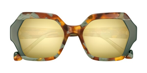 Front of Burka in Tortoise/Green