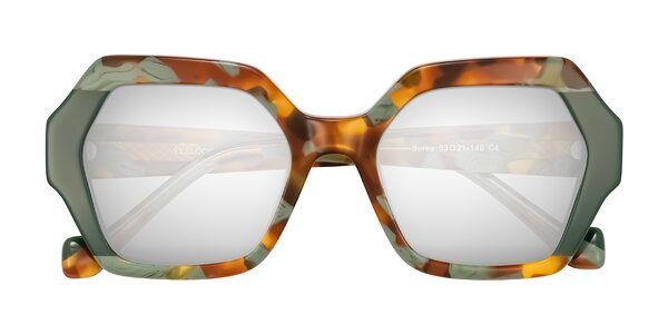 Front of Burka in Tortoise/Green