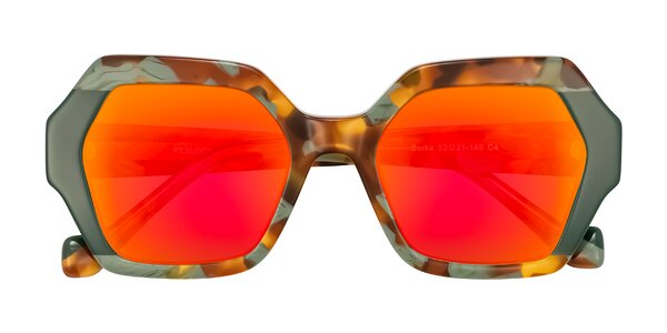 Front of Burka in Tortoise/Green