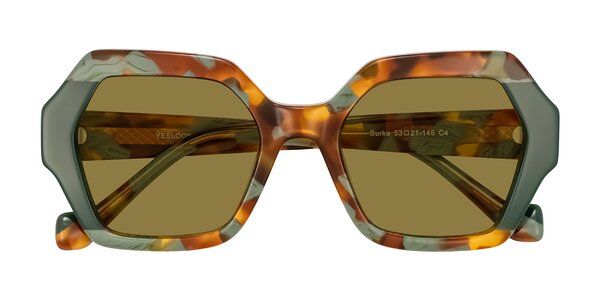 Front of Burka in Tortoise/Green