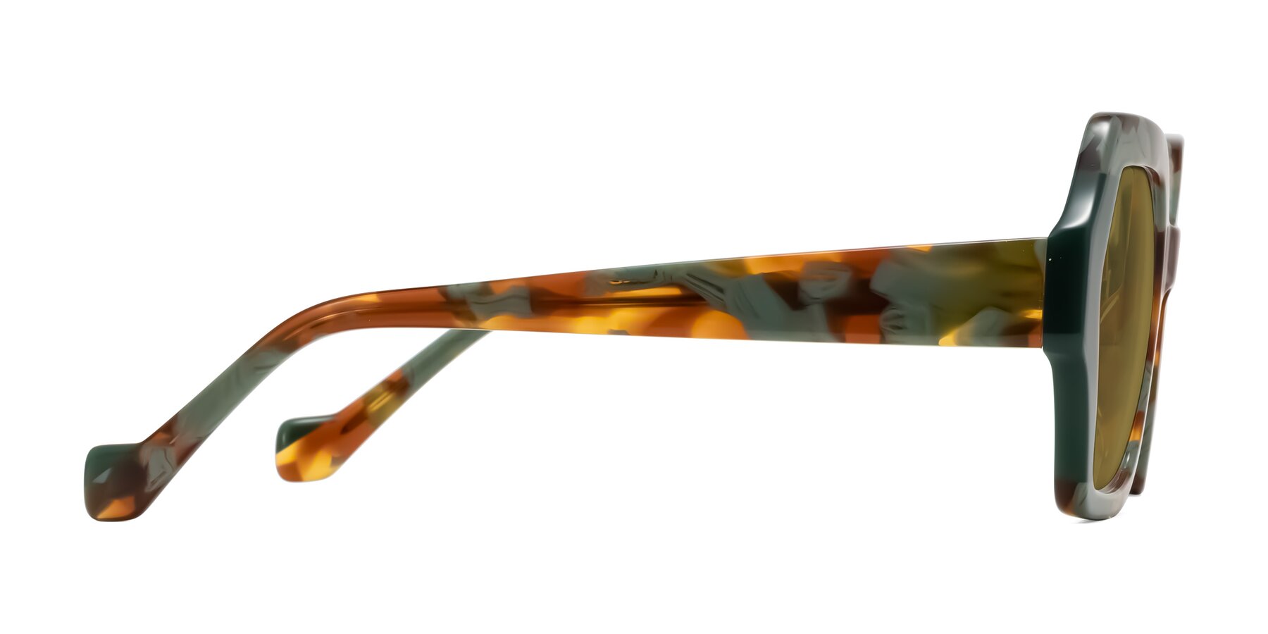 Side of Burka in Tortoise/Green with Brown Polarized Lenses