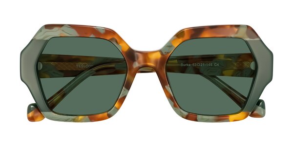 Front of Burka in Tortoise/Green