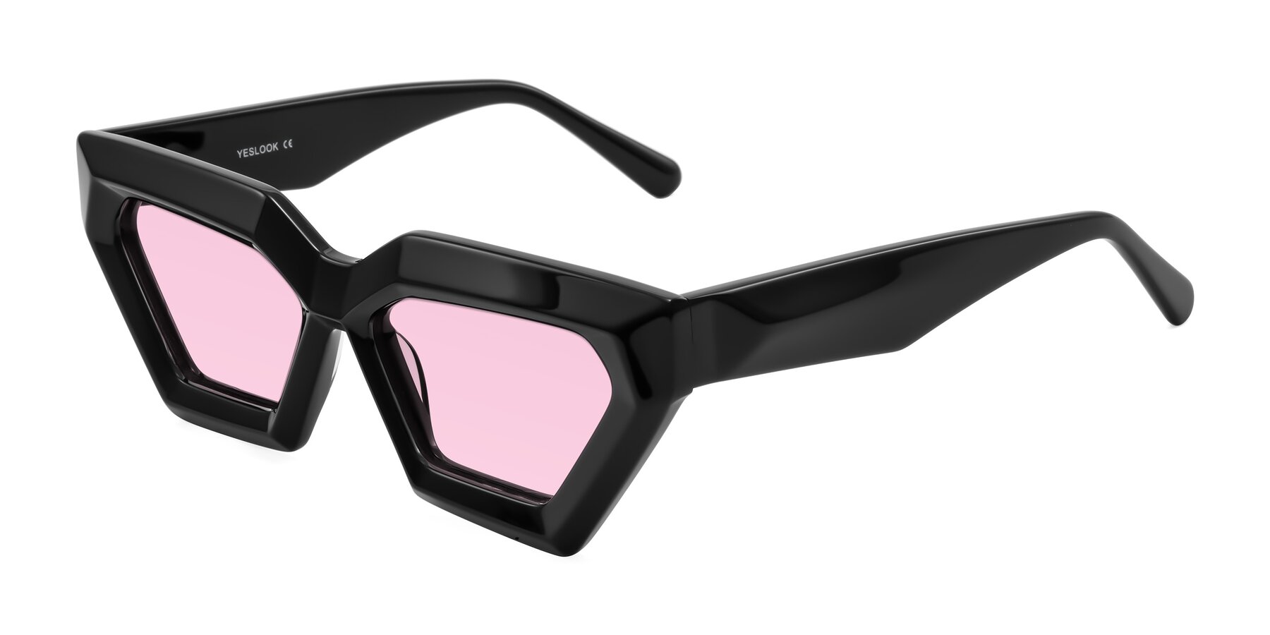Angle of Giptoo in Black with Light Pink Tinted Lenses