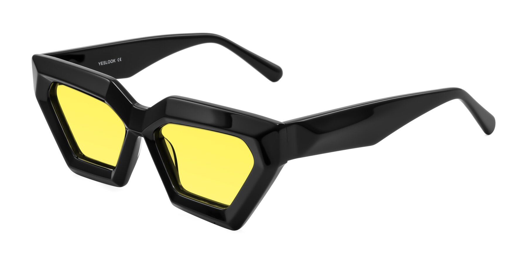 Angle of Giptoo in Black with Medium Yellow Tinted Lenses