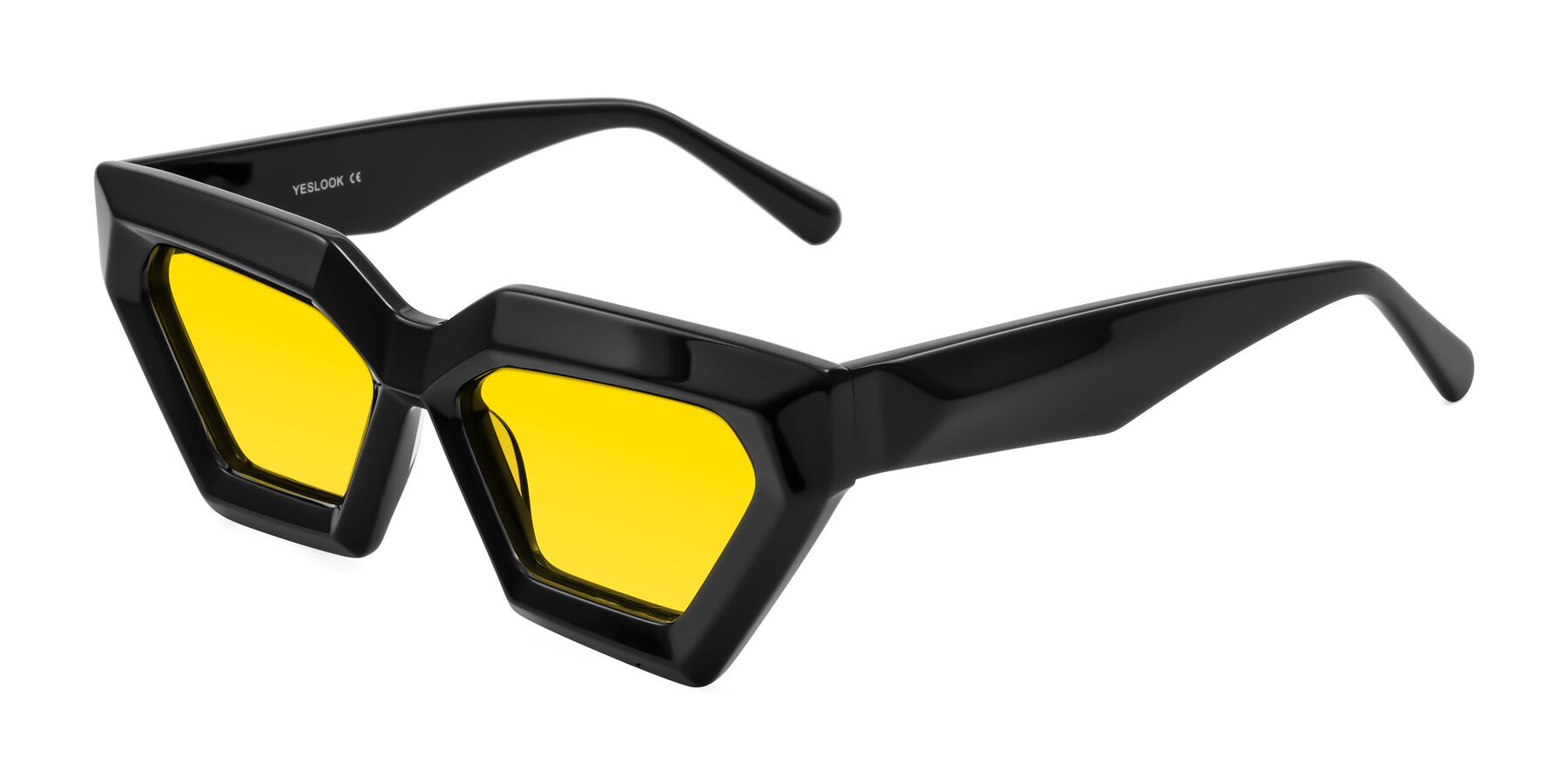 Angle of Giptoo in Black with Yellow Tinted Lenses