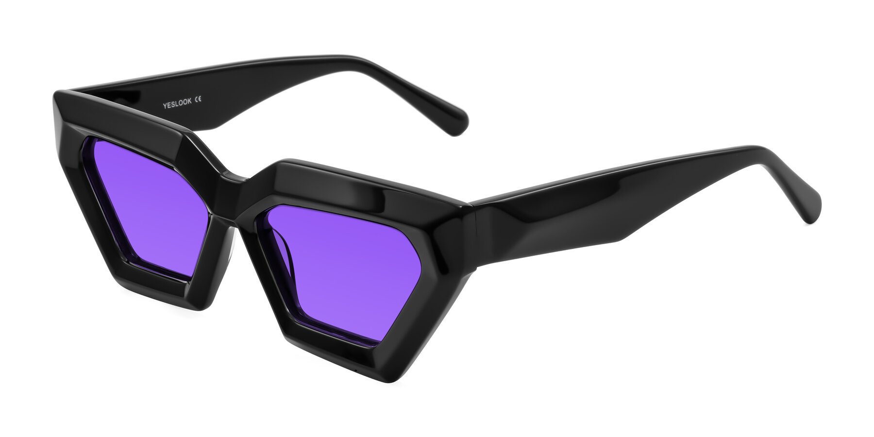 Angle of Giptoo in Black with Purple Tinted Lenses