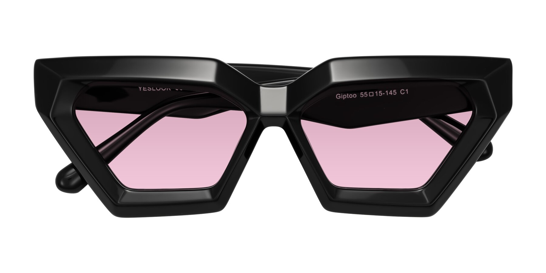 Folded Front of Giptoo in Black with Light Wine Tinted Lenses