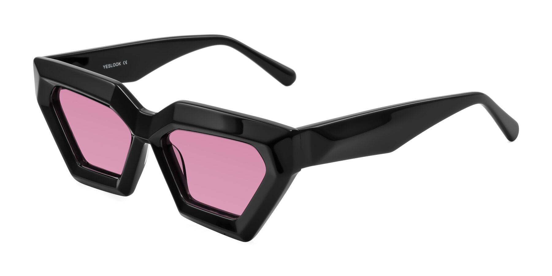 Angle of Giptoo in Black with Medium Wine Tinted Lenses
