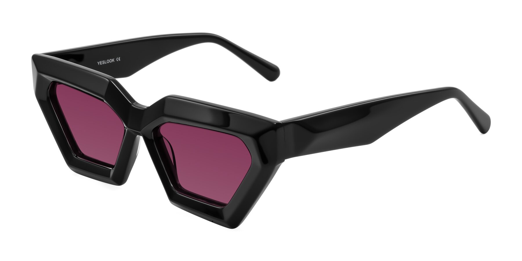 Angle of Giptoo in Black with Wine Tinted Lenses