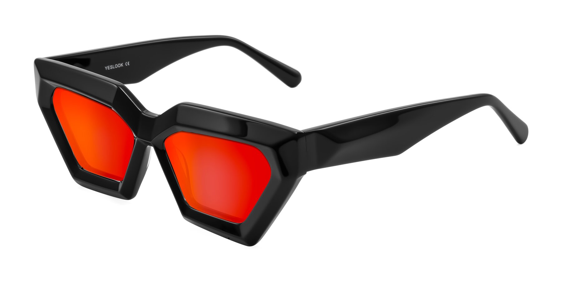 Angle of Giptoo in Black with Red Gold Mirrored Lenses