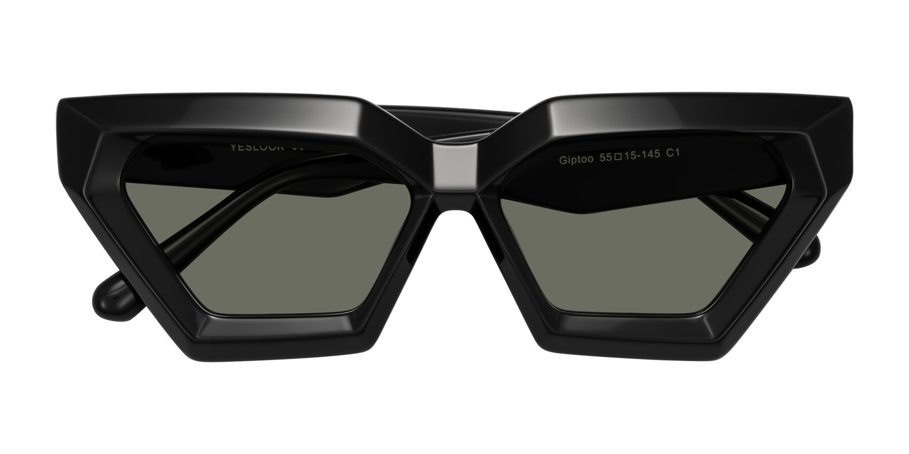 Folded Front of Giptoo in Black with Gray Polarized Lenses