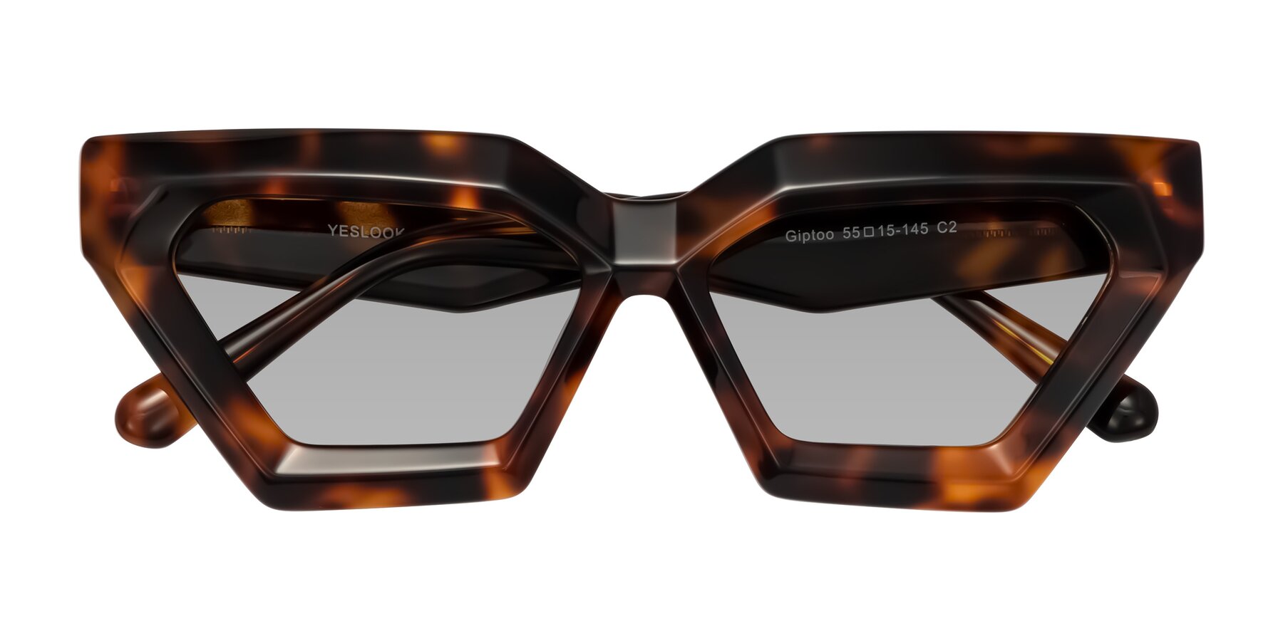 Folded Front of Giptoo in Tortoise with Light Gray Tinted Lenses