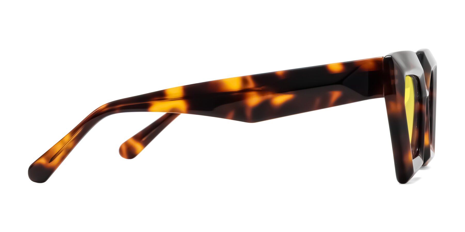 Side of Giptoo in Tortoise with Medium Yellow Tinted Lenses