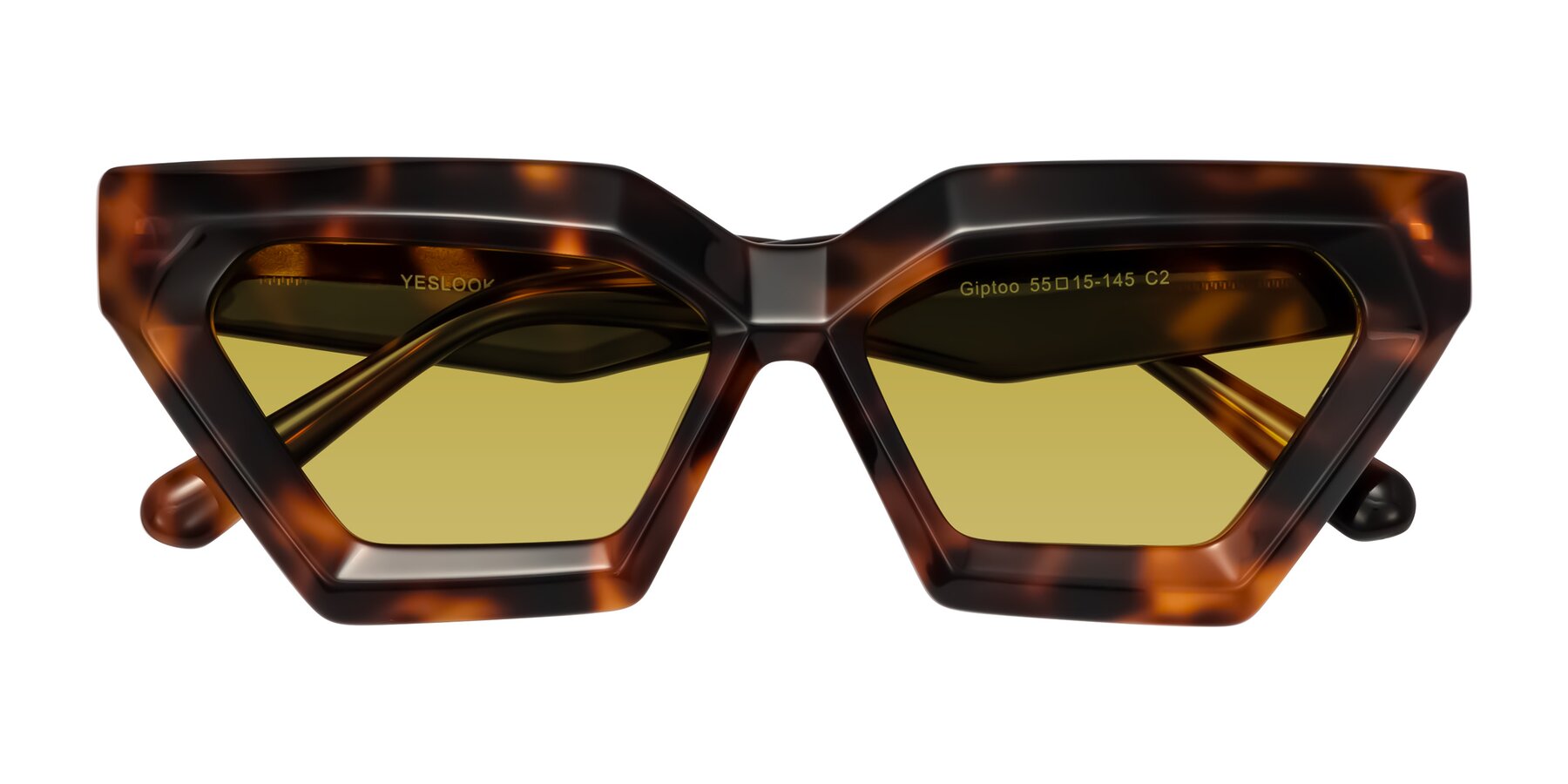 Folded Front of Giptoo in Tortoise with Champagne Tinted Lenses