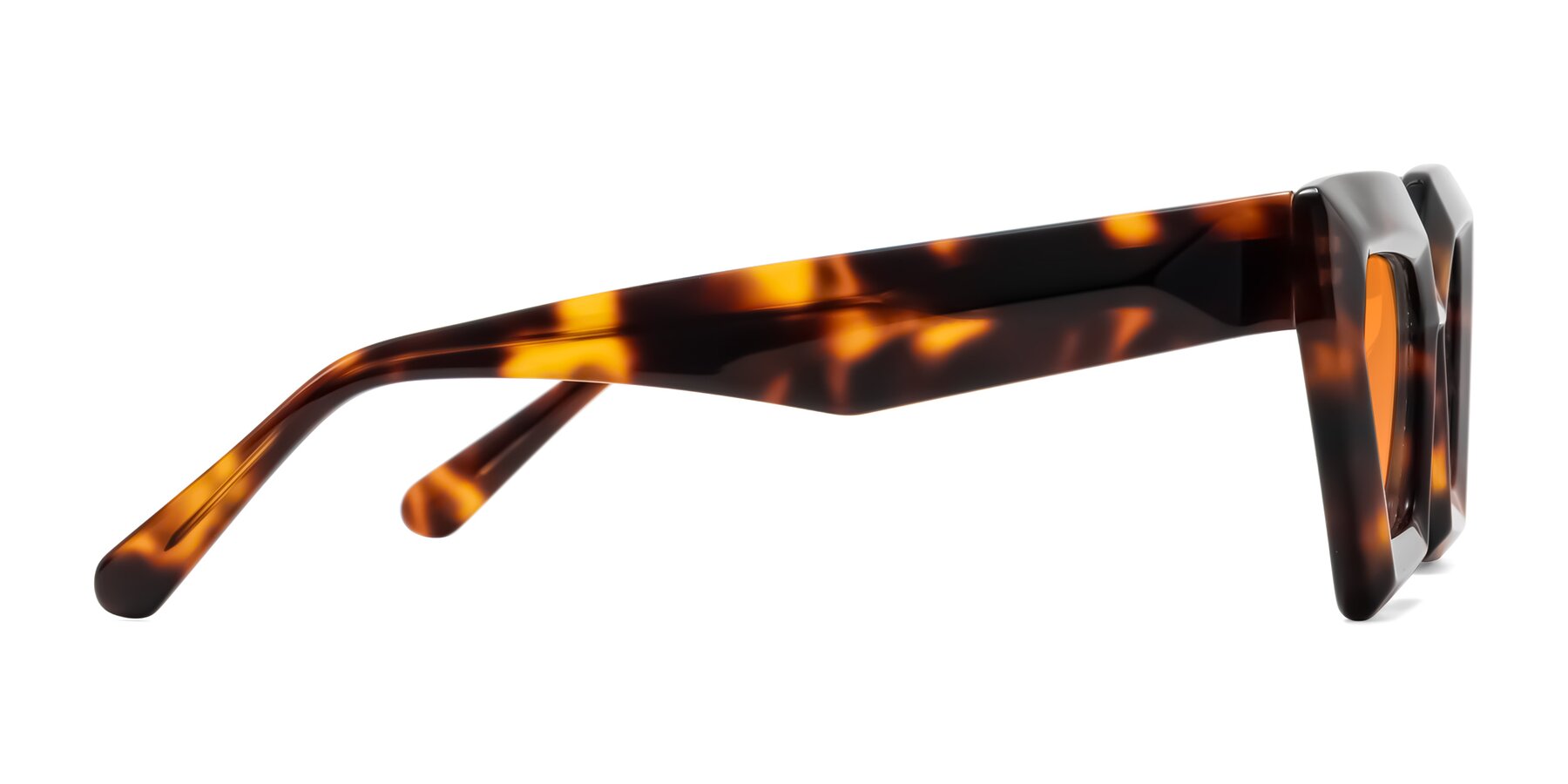 Side of Giptoo in Tortoise with Orange Tinted Lenses