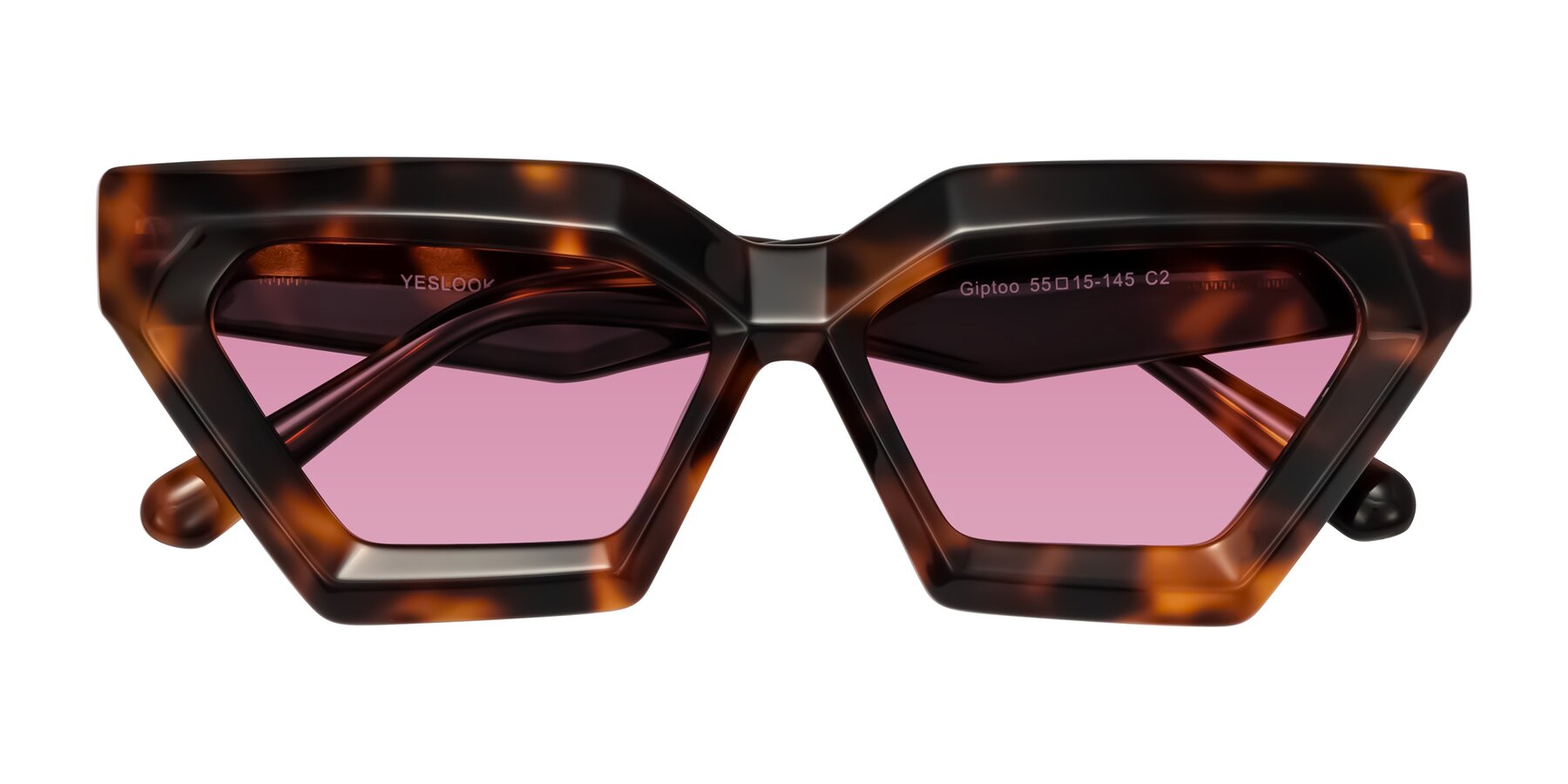 Folded Front of Giptoo in Tortoise with Medium Wine Tinted Lenses