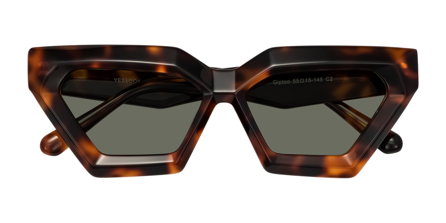 Folded Front of Giptoo in Tortoise with Gray Polarized Lenses