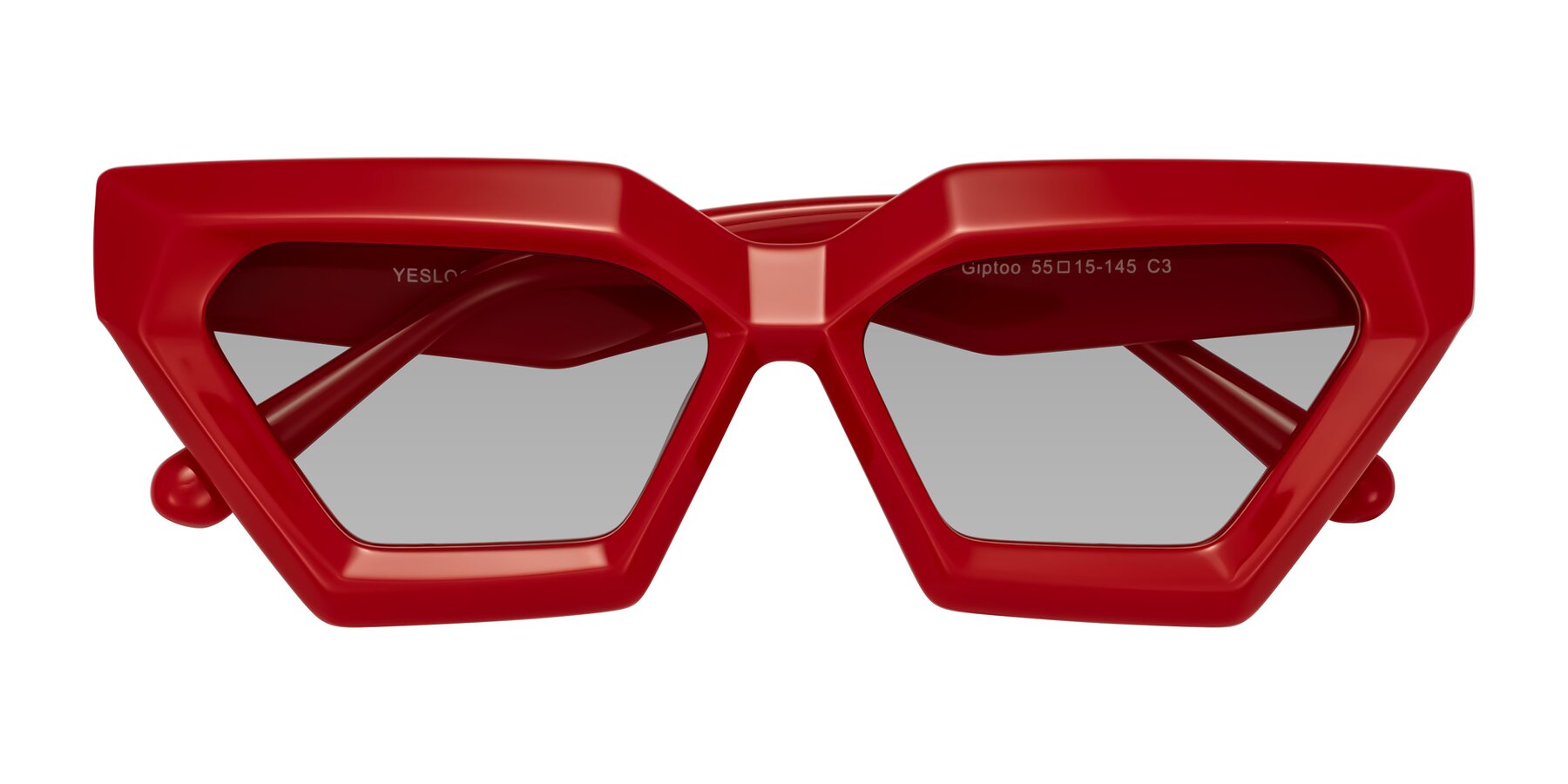 Folded Front of Giptoo in Red with Light Gray Tinted Lenses