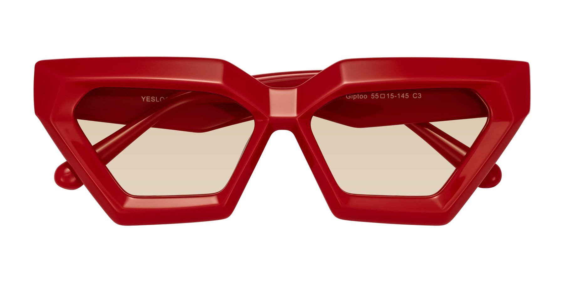 Folded Front of Giptoo in Red with Light Brown Tinted Lenses