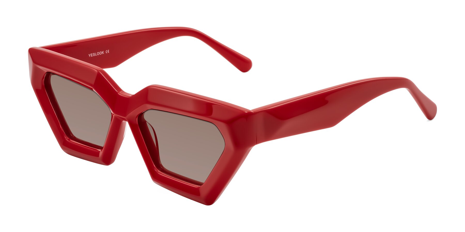 Angle of Giptoo in Red with Medium Brown Tinted Lenses