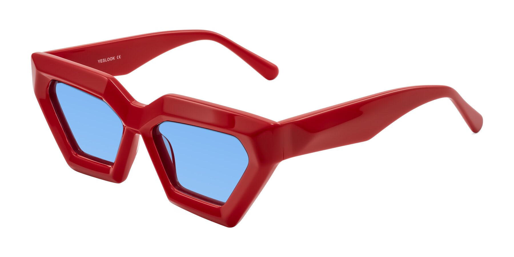 Angle of Giptoo in Red with Medium Blue Tinted Lenses