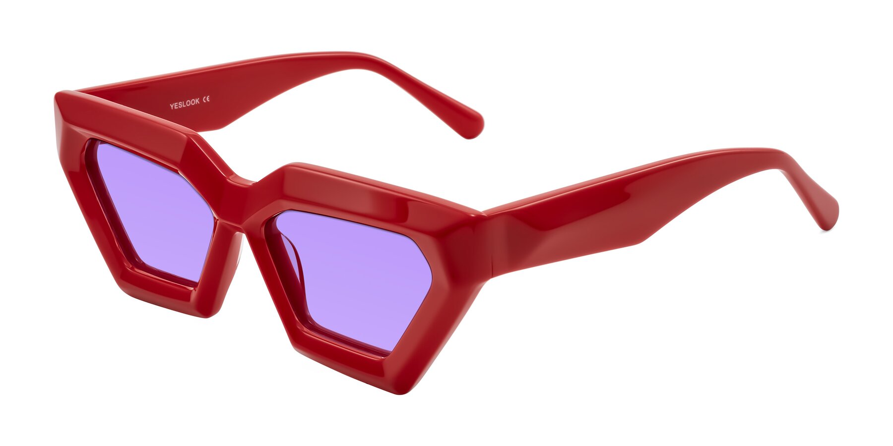 Angle of Giptoo in Red with Medium Purple Tinted Lenses