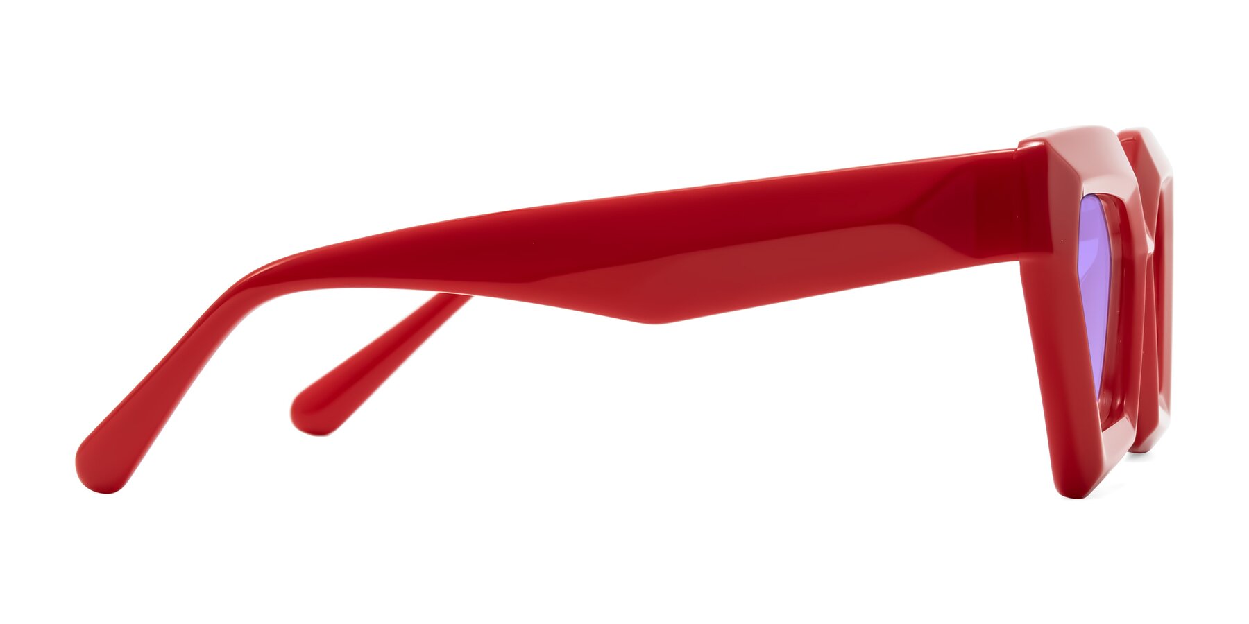 Side of Giptoo in Red with Medium Purple Tinted Lenses
