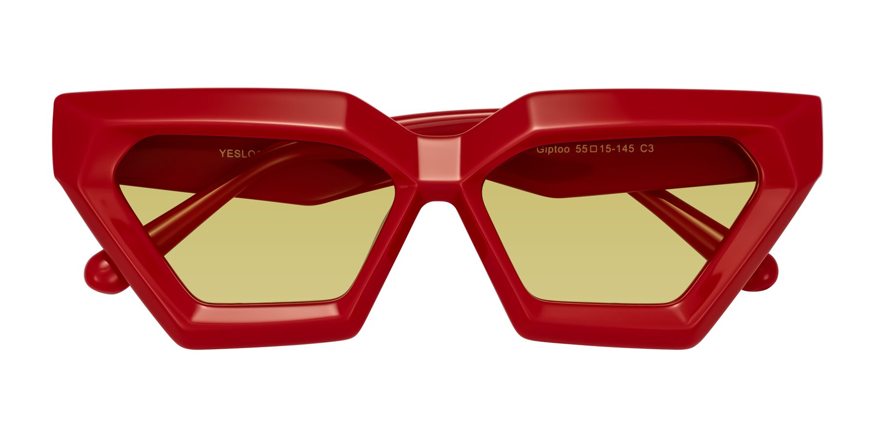 Folded Front of Giptoo in Red with Medium Champagne Tinted Lenses