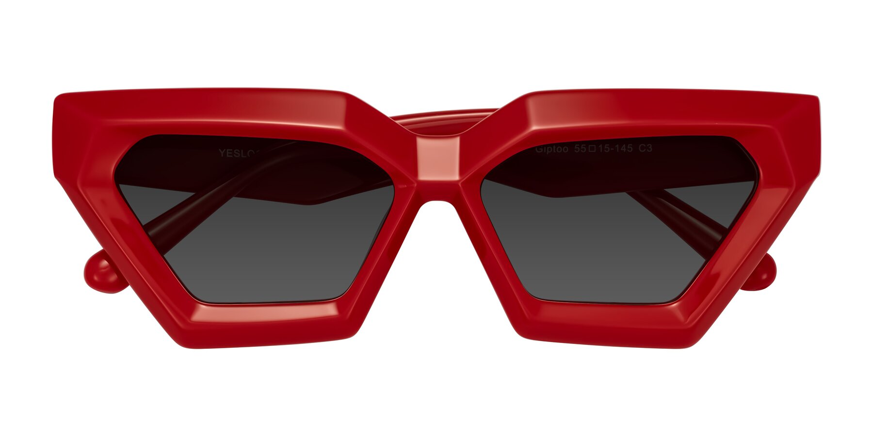 Folded Front of Giptoo in Red with Gray Tinted Lenses