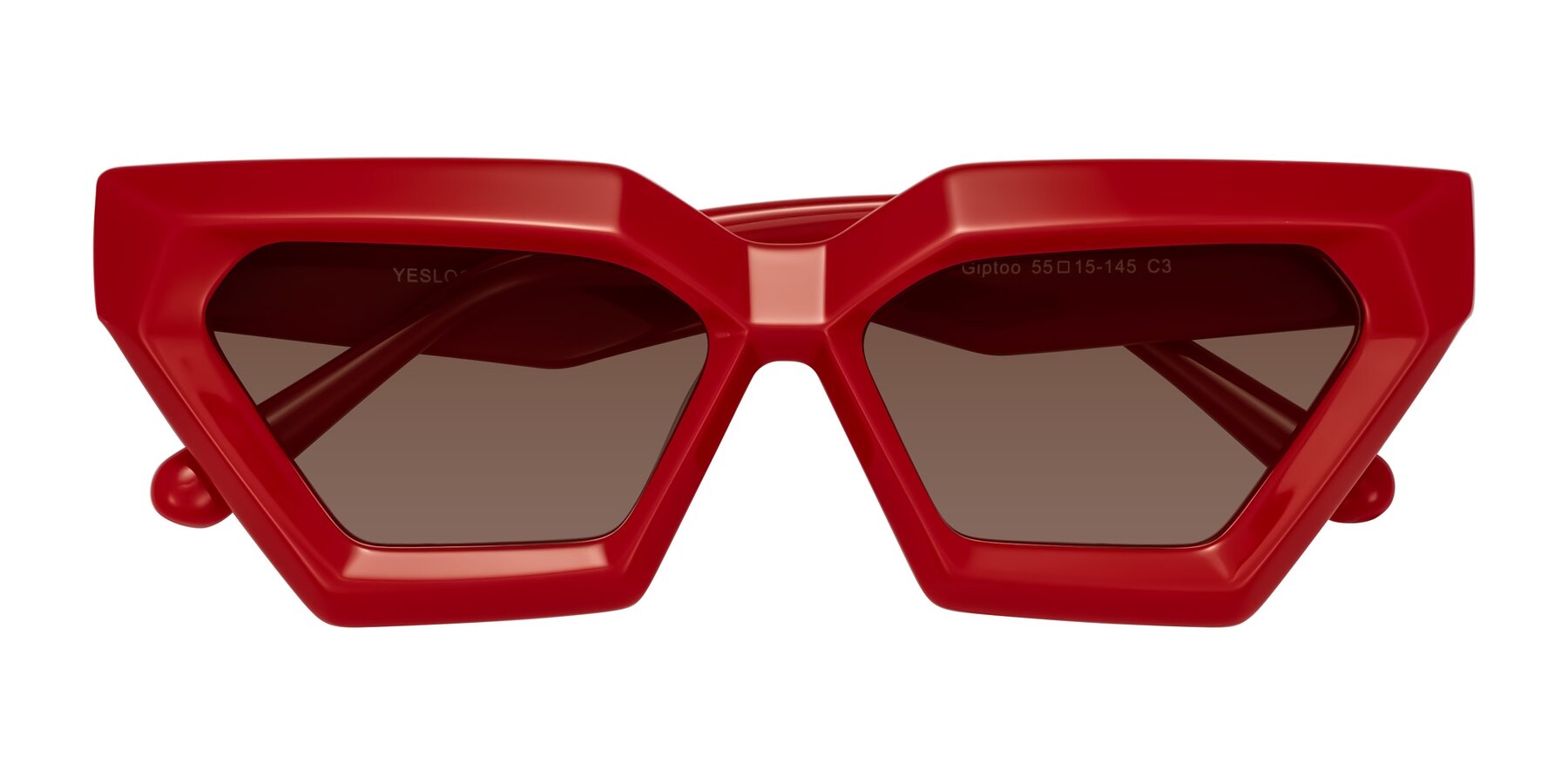 Folded Front of Giptoo in Red with Brown Tinted Lenses
