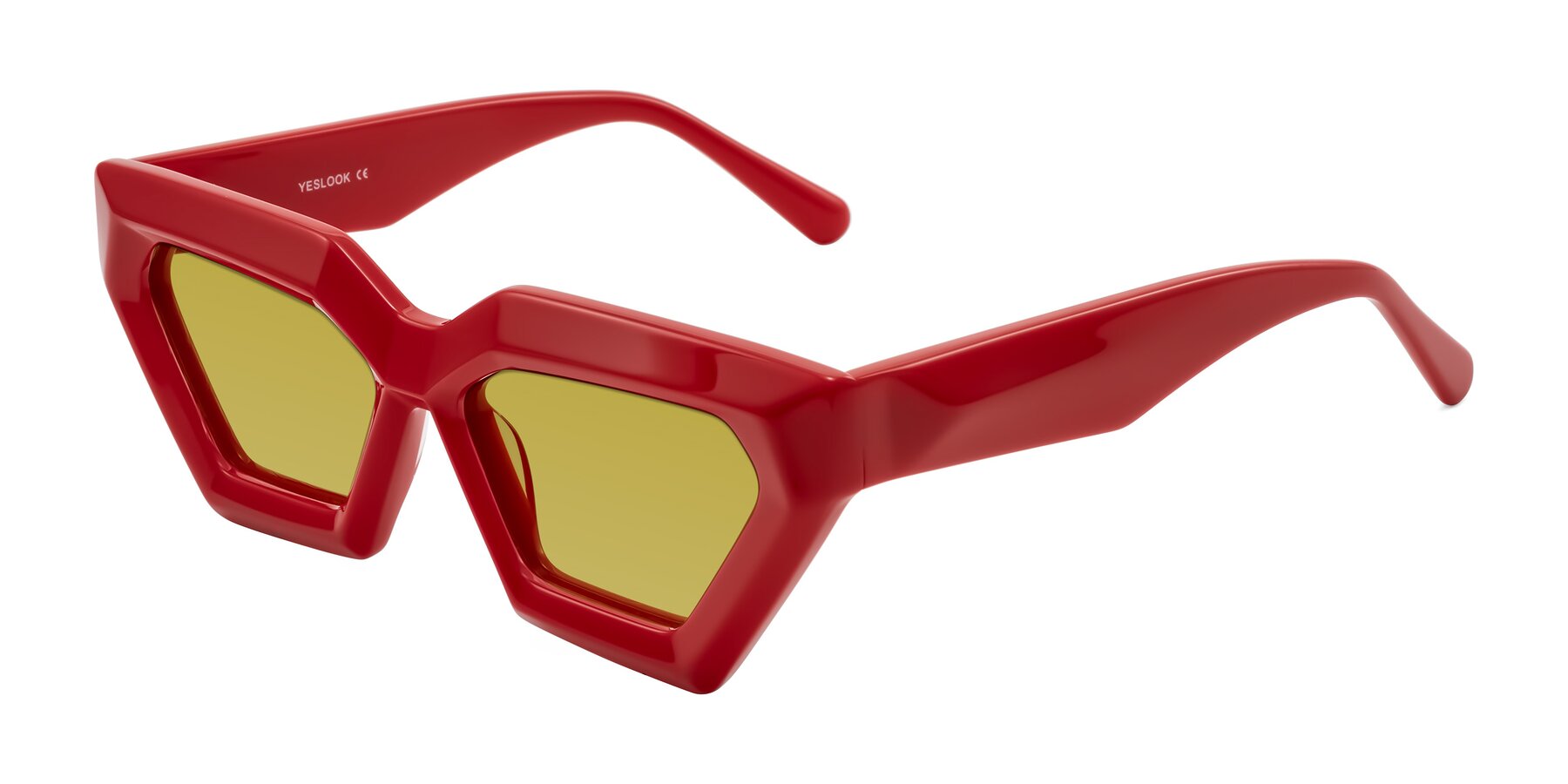 Angle of Giptoo in Red with Champagne Tinted Lenses