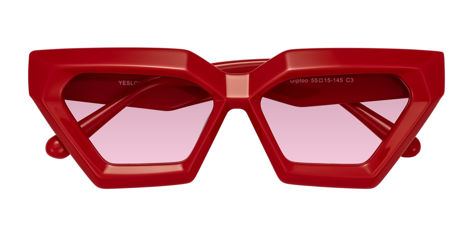 Folded Front of Giptoo in Red with Light Wine Tinted Lenses