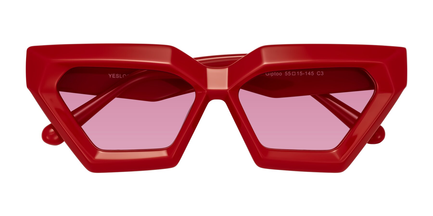 Folded Front of Giptoo in Red with Medium Wine Tinted Lenses