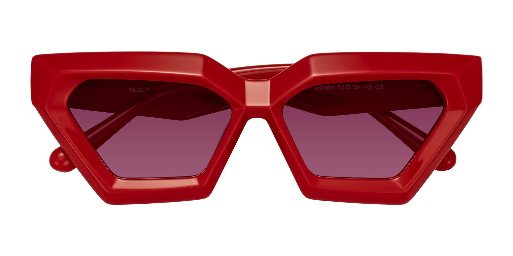 Folded Front of Giptoo in Red with Wine Tinted Lenses