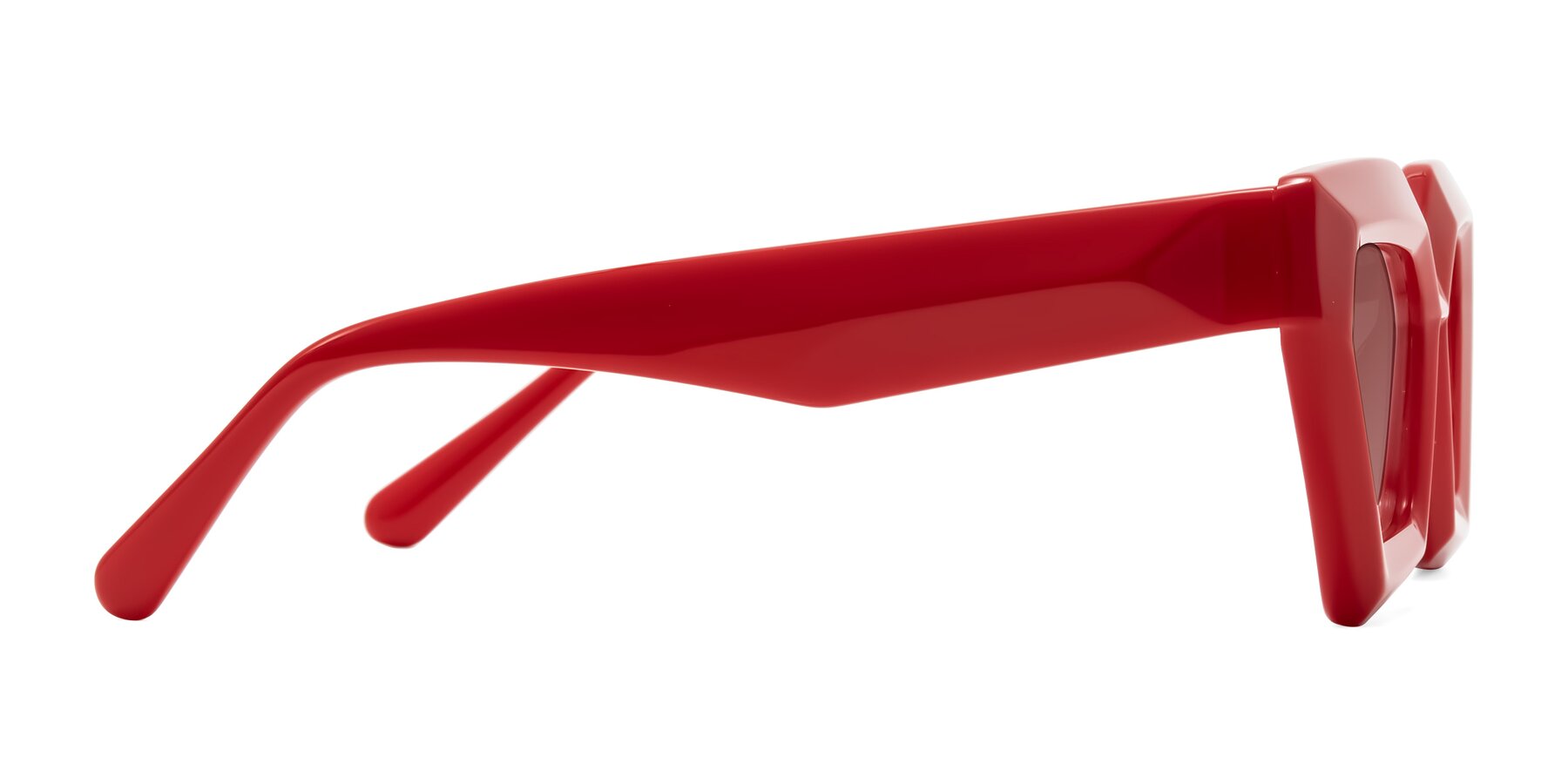 Side of Giptoo in Red with Garnet Tinted Lenses