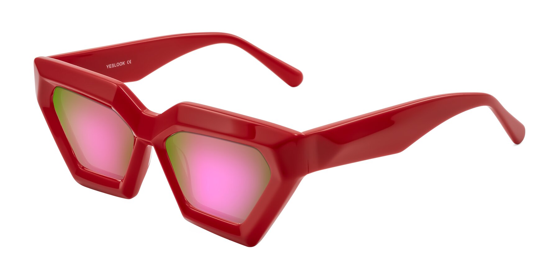 Angle of Giptoo in Red with Pink Mirrored Lenses