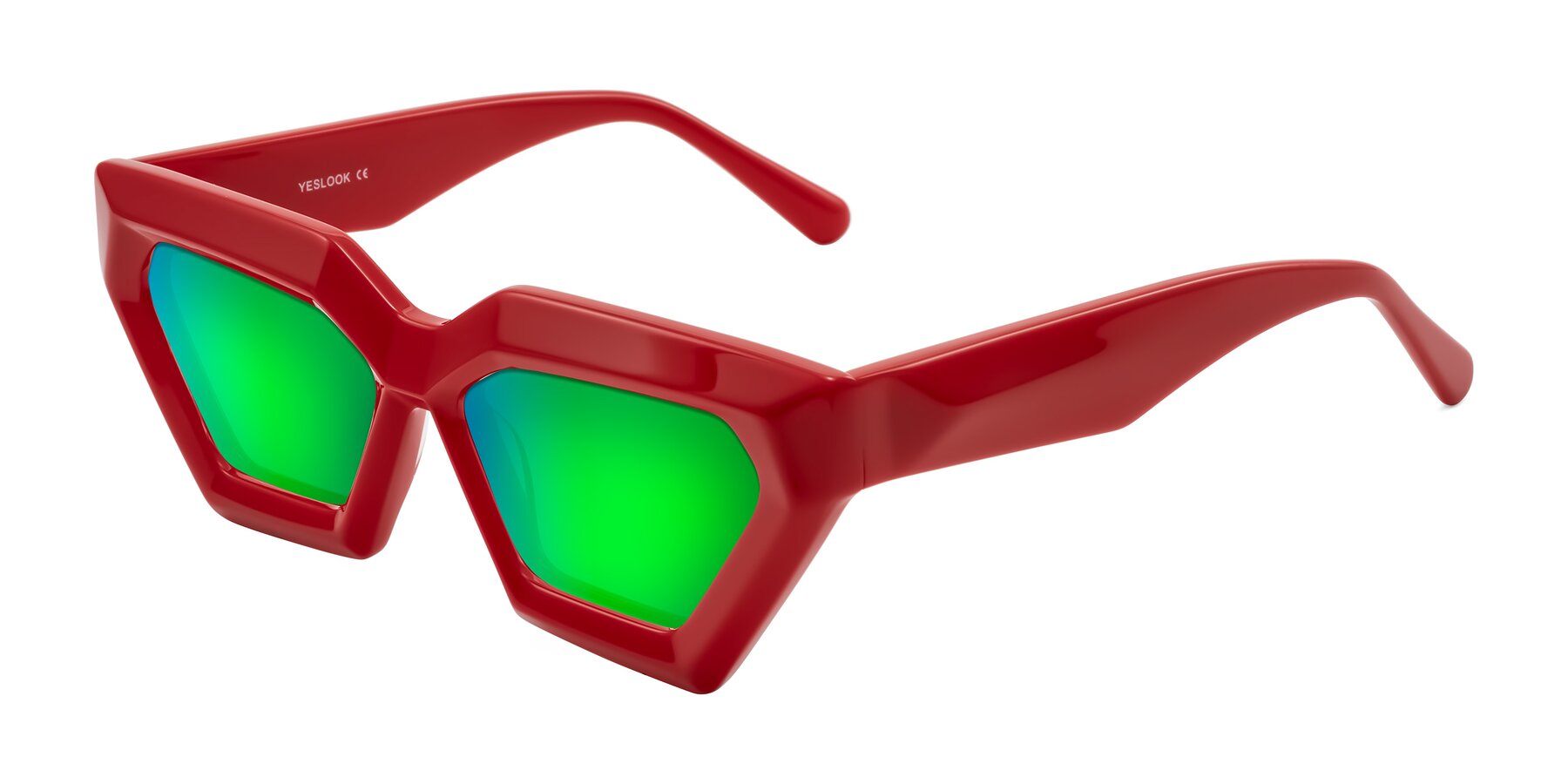Angle of Giptoo in Red with Green Mirrored Lenses