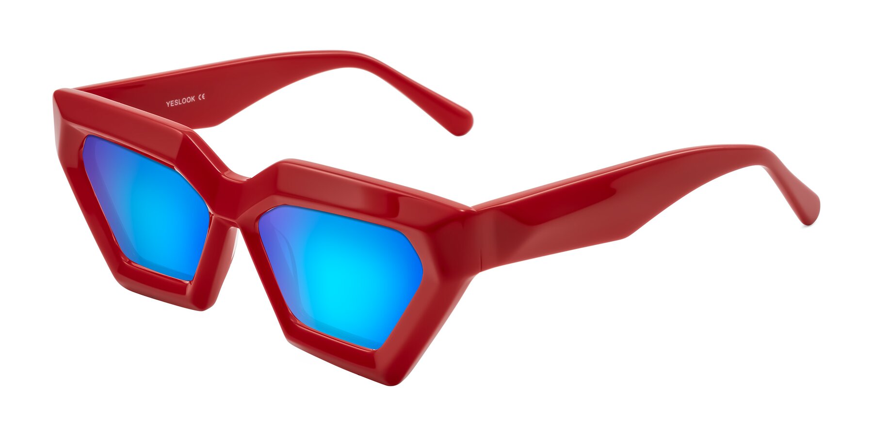 Angle of Giptoo in Red with Blue Mirrored Lenses
