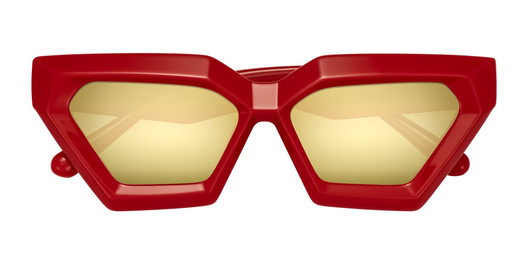 Folded Front of Giptoo in Red with Gold Mirrored Lenses