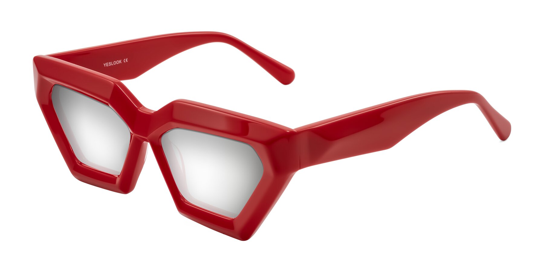 Angle of Giptoo in Red with Silver Mirrored Lenses