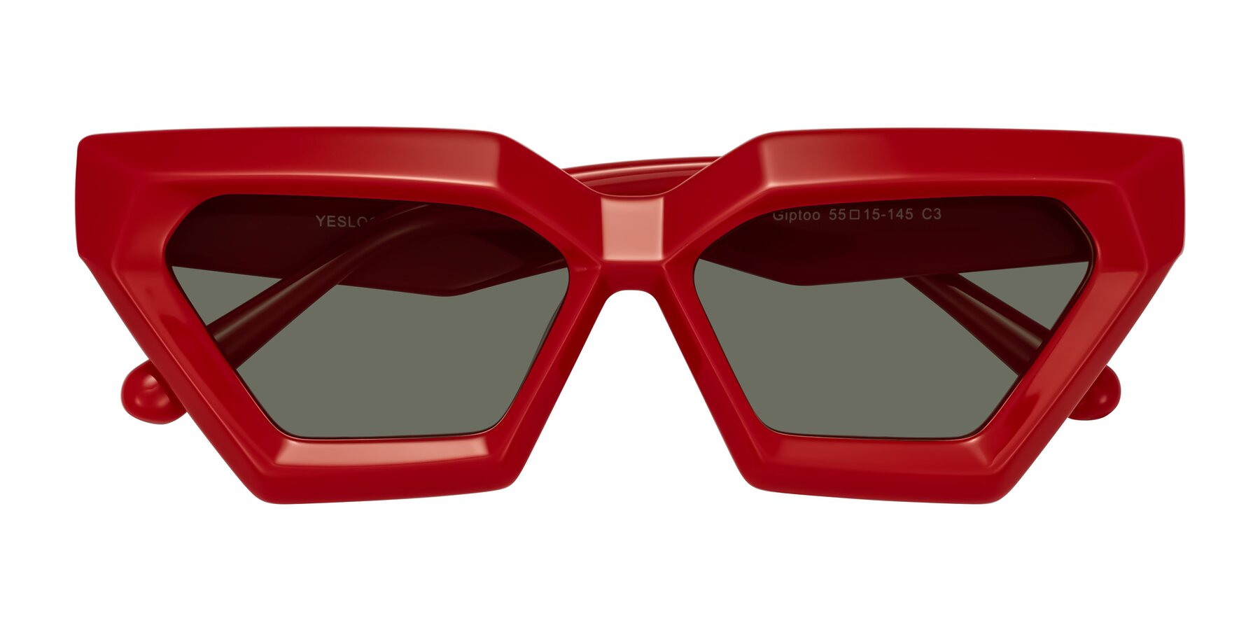 Folded Front of Giptoo in Red with Gray Polarized Lenses