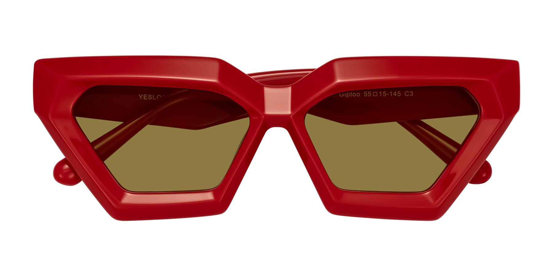 Folded Front of Giptoo in Red with Brown Polarized Lenses
