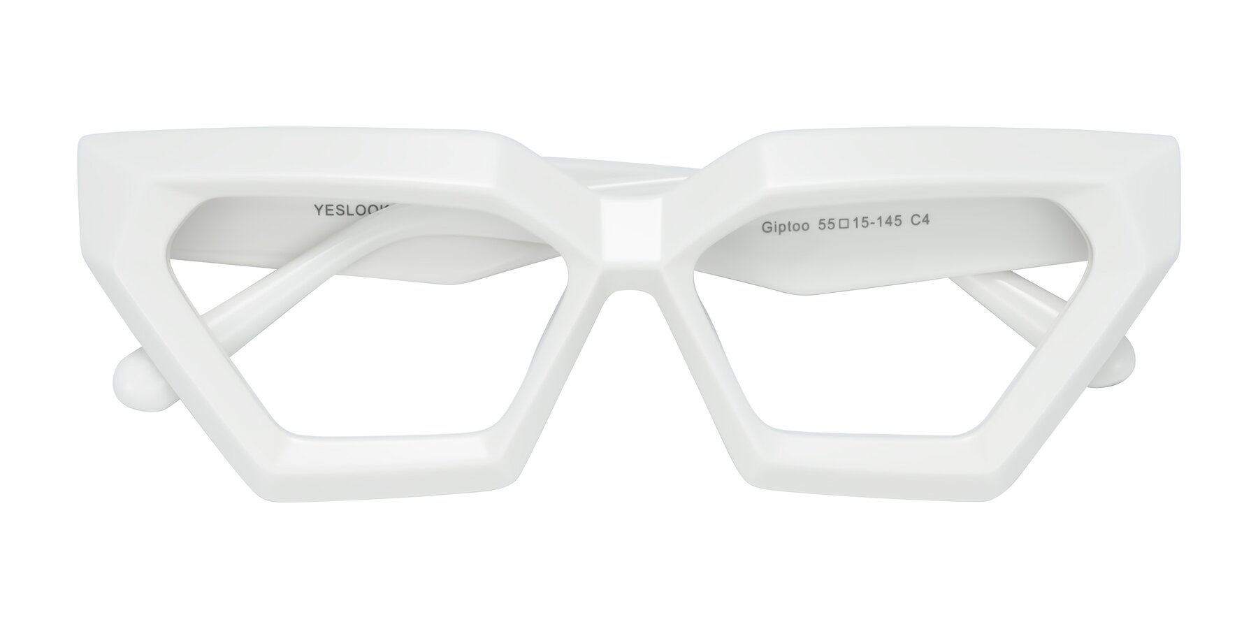 Folded Front of Giptoo in White with Clear Blue Light Blocking Lenses