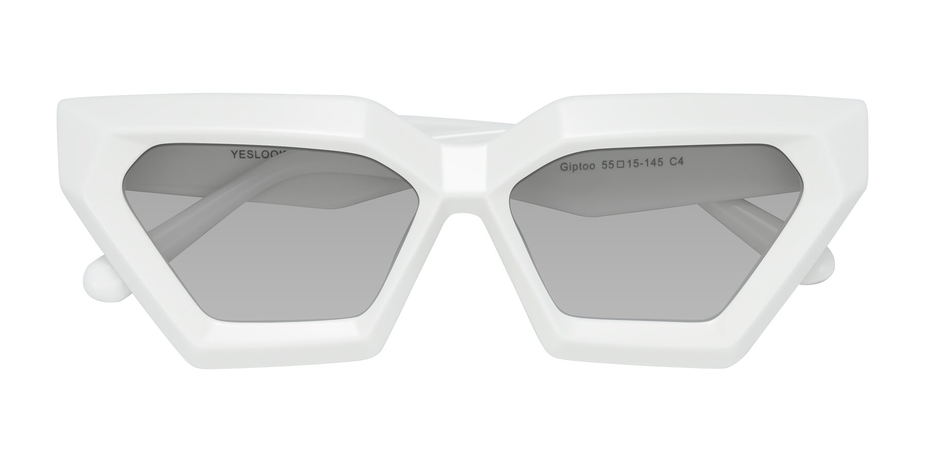 Folded Front of Giptoo in White with Light Gray Tinted Lenses