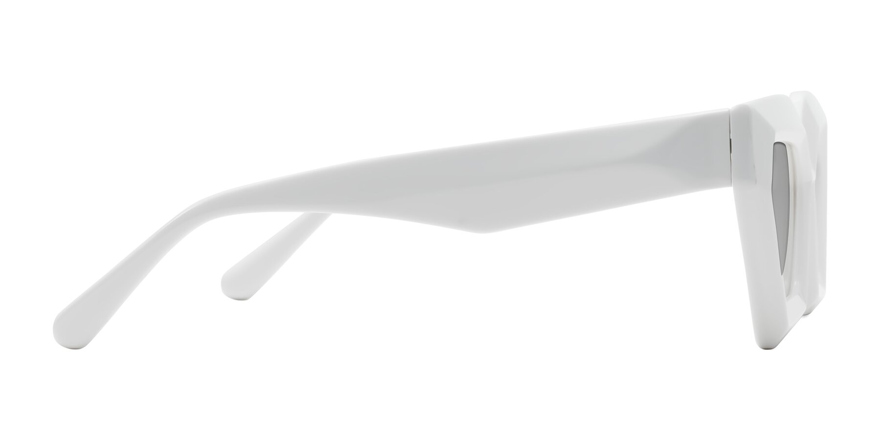 Side of Giptoo in White with Light Gray Tinted Lenses