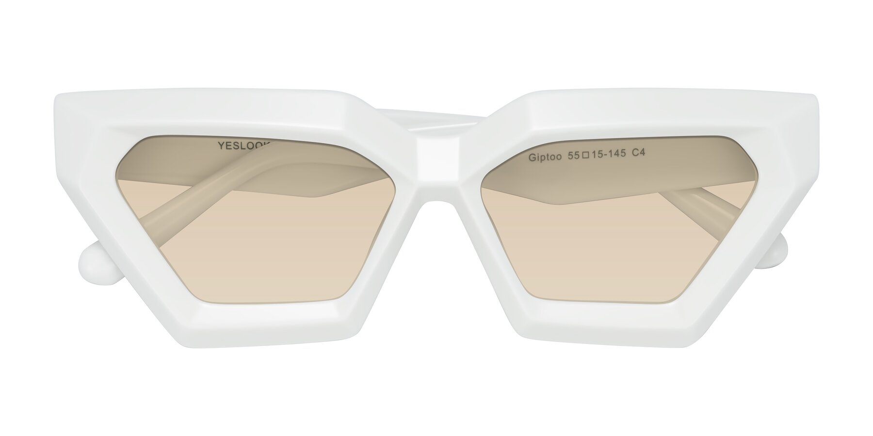 Folded Front of Giptoo in White with Light Brown Tinted Lenses