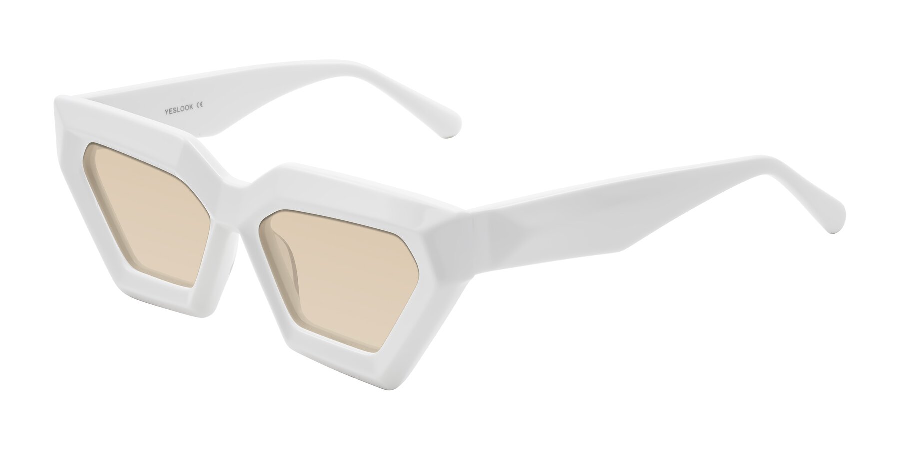 Angle of Giptoo in White with Light Brown Tinted Lenses
