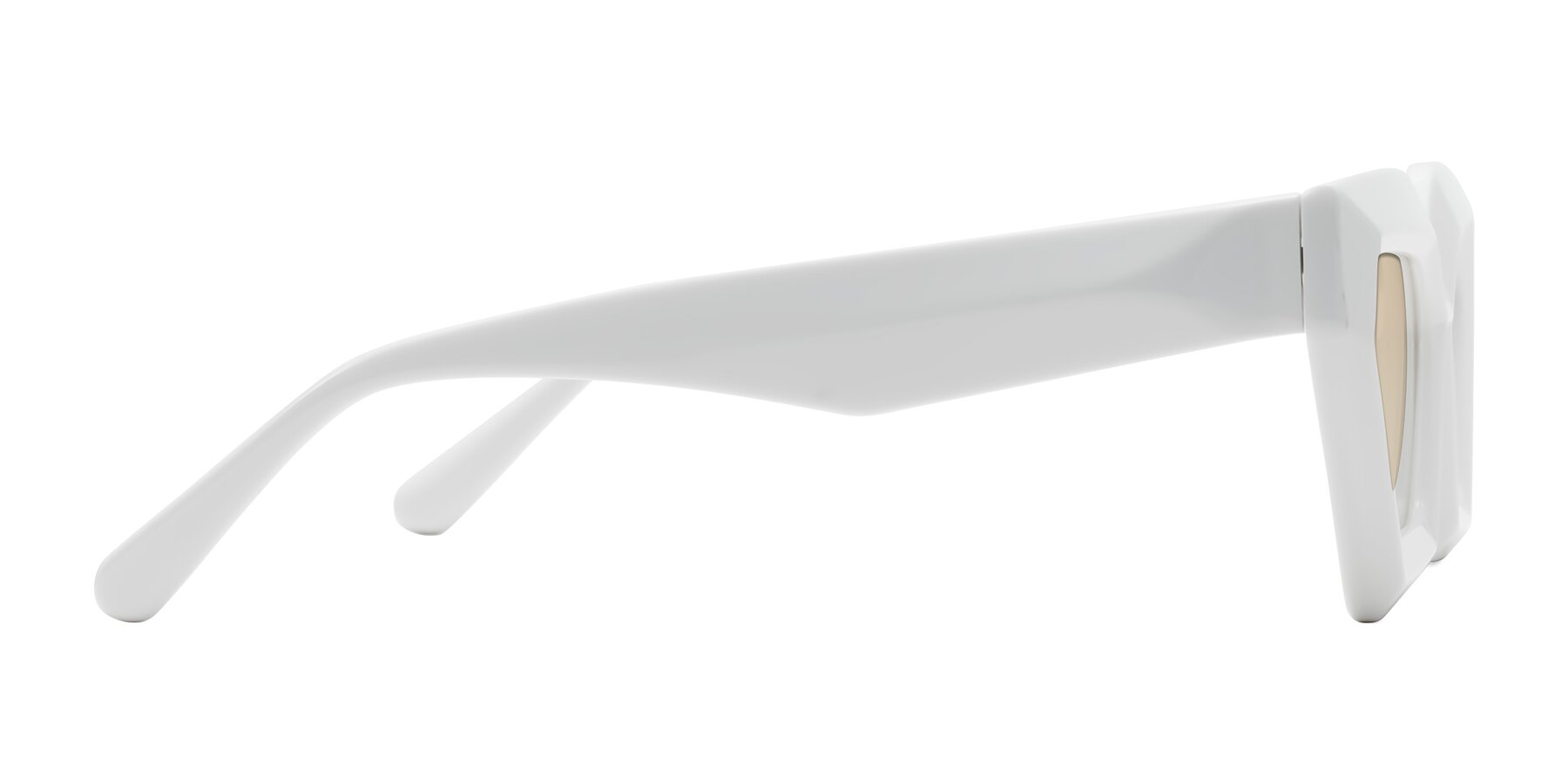 Side of Giptoo in White with Light Brown Tinted Lenses