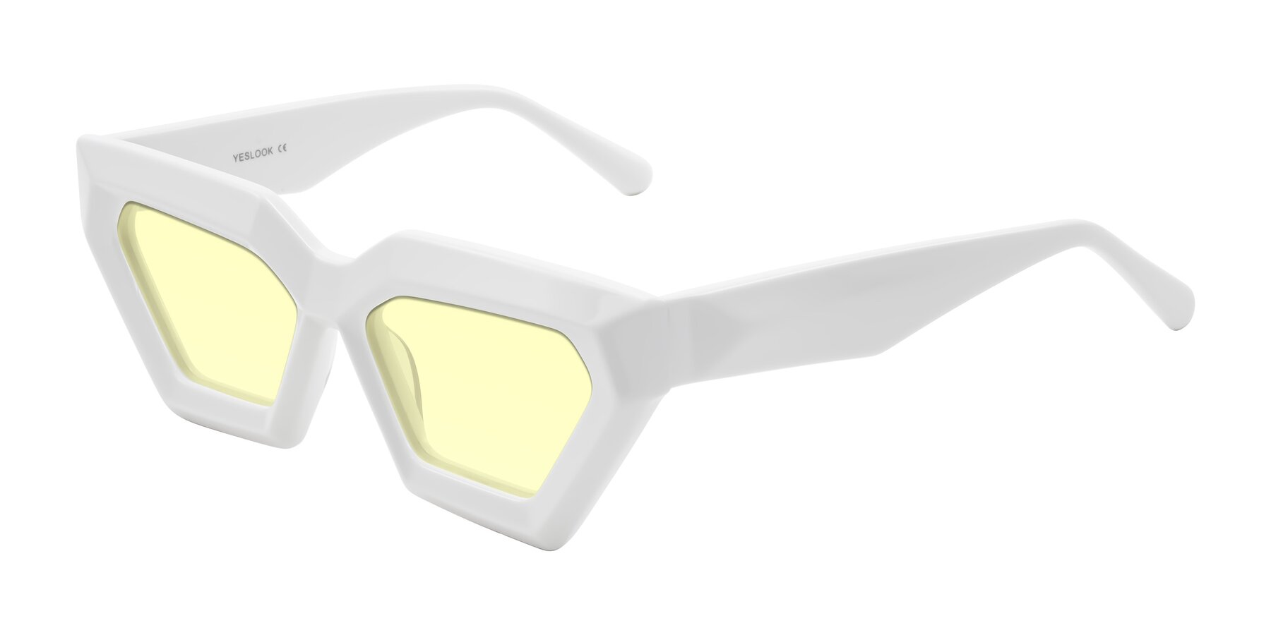 Angle of Giptoo in White with Light Yellow Tinted Lenses