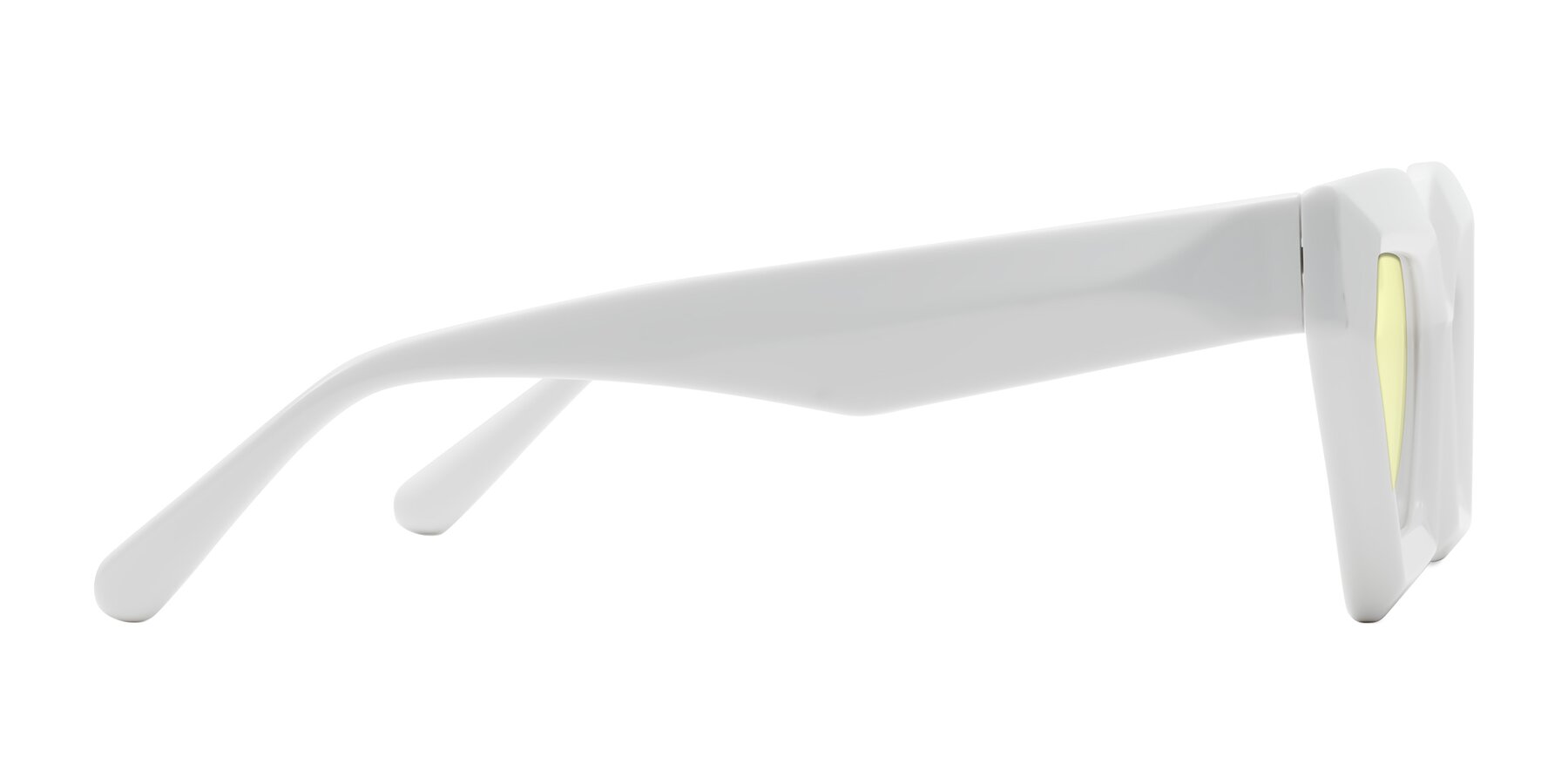 Side of Giptoo in White with Light Yellow Tinted Lenses